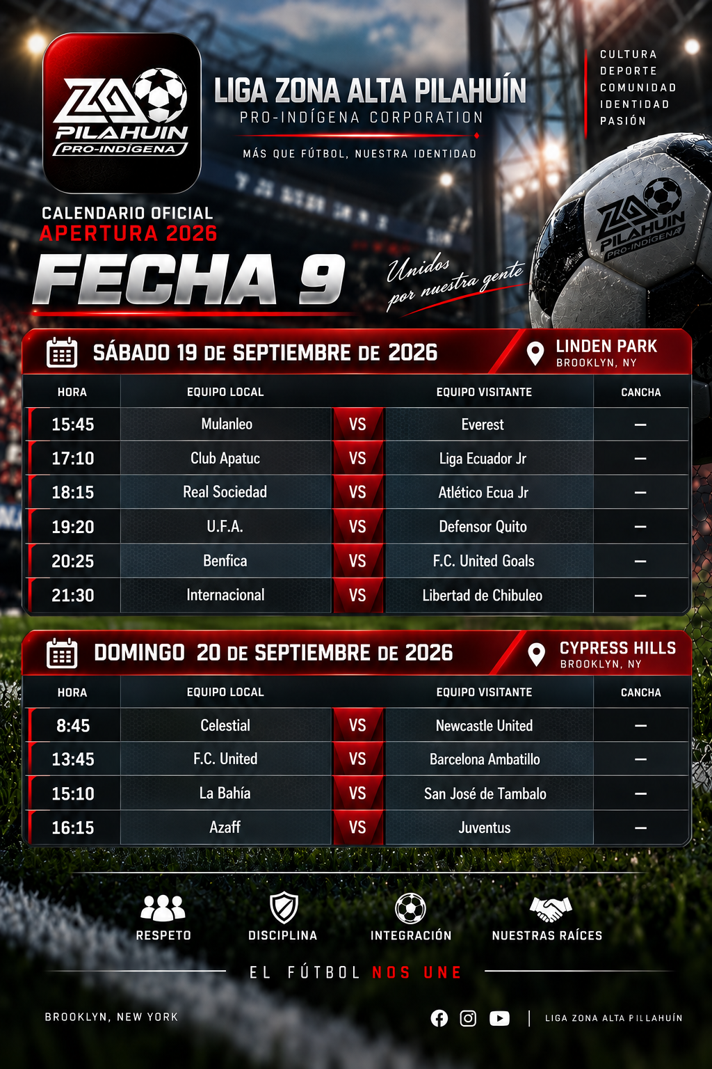 Calendario Fecha 9